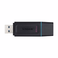 Kingston Technology DataTraveler Exodia USB atmintukas 64 GB USB A tipo 3.2 Gen 1 (3.1 Gen 1) Juoda, Turkis