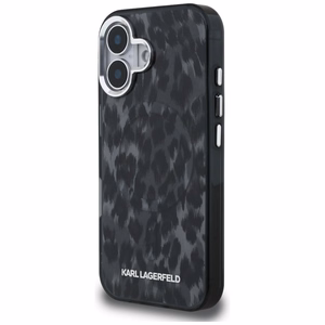 Karl Lagerfeld IML Leopard Pattern MagSafe deklas iPhone 16 - juodas