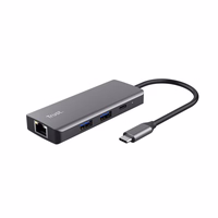Trust Dalyx - 6-in-1 USB-C daugiafunkcinis adapteris, 1000 Mbit/s (sidabrinis)