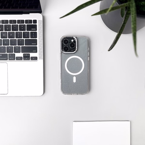 Blizgus dėklas MagSafe iPhone 16 Pro Max - baltas su blizgučiais