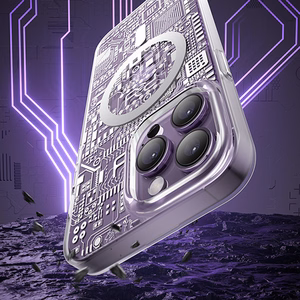 Kingxbar PQY Geek Series magnetinis dėklas telefonui iPhone 14 Plus MagSafe sidabrinis