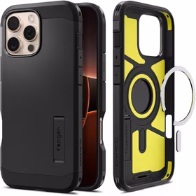 Spigen Tough Armor Magnetinis dėklas su stovu iPhone 16 Pro - juodas