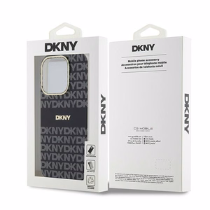 DKNY IML mono ir dryžuotas magnetinis dėklas telefonui iPhone 15 Pro – juodas