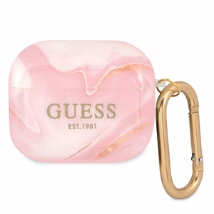 Guess GUA3UNMP AirPods 3 dėklas rožinė/rožinė Marble Collection