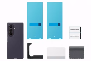 Samsung Galaxy Z Fold8 Ultra silikoninis magnetinis dėklas su 2 antirefleksinėmis plėvelėmis, violetinio atspalvio