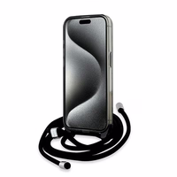 Karl Lagerfeld IML Crossbody Monogram Karl & Choupette Head Magnetinis dėklas iPhone 15 Pro Max - juodas