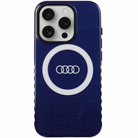 Audi IML Magnetinis dėklas su dideliu logotipu telefonui iPhone 15 Pro - mėlynas