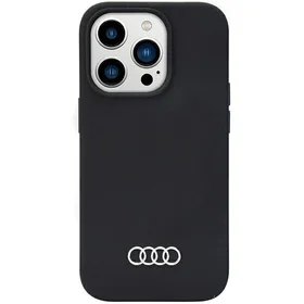 Audi silikoninis dėklas telefonui iPhone 14 Pro Max 6.7" juodas/juodas kietas dėklas AU-LSRIP14PM-Q3/D1-BK