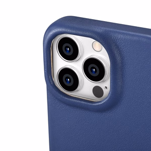 iCarer CE Premium odinis folio dėklas iPhone 14 Pro su MagSafe magnetiniu flipu - mėlynas