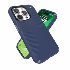 Speck Presidio2 Grip dėklas, skirtas iPhone 15 Pro, „Coastal Blue / Dust Grey“ spalvos