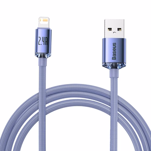 Baseus kabelis Crystal Shine USB - Lightning 2,0 m 2,4A violetinis