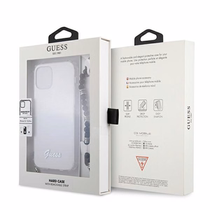 Guess GUHCP12MKPSBK iPhone 12/12 Pro 6.1 skaidrus kietas dėklas juodos perlų kolekcija