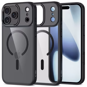 Tech-Protect MagMat Magnetinis dėklas telefonui iPhone 17 Pro Max - Skaidrus juodas