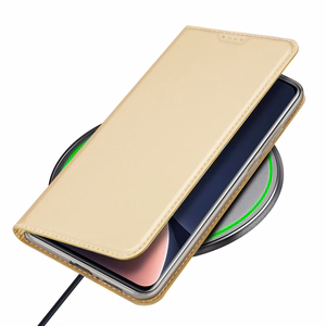 Dux Ducis Skin Pro dėklas telefonui Xiaomi 13 Pro su kortelių laikikliu ir auksiniu stovu