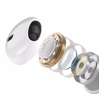 BWOO laidinės 3,5 mm stereofoninės ausinės, baltos spalvos