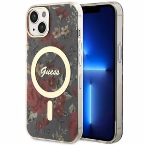 Guess GUHMP14MHCFWSA iPhone 14 Plus 6.7" green/khaki hardcase Flower MagSafe