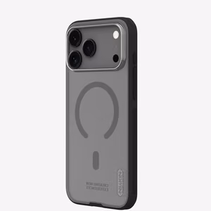 Nillkin Super Frosted Shield Pro Magnetinis dėklas telefonui suderinamas su MagSafe iPhone 17 Pro Max - permatomas juodas