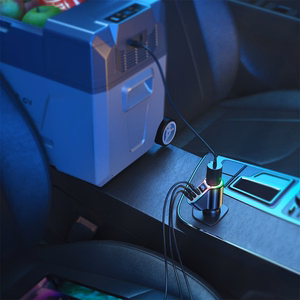 Įkroviklis automobilinis Joyroom (JR-CL21) 4in1 (2xUSB-C; 1xUSB; 150W) juodas