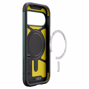 Spigen Tough Armor Mag MagSafe dėklas, skirtas Google Pixel 11, tamsiai žalias