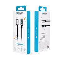 "Forever LCD" USB-C - "Lightning" kabelis 1,0 m 27W juodas