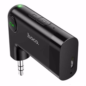 Belaidis automobilio AUX imtuvas Hoco E53 juodas