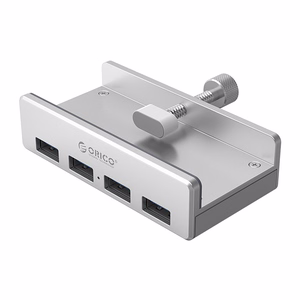 Orico MH4PU šakotuvas su spaustuku 4x USB-A 3.0 sidabrinis