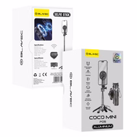 Blavec Selfie lazda Aluminium Coco Mini P-05 MagSafe trikojis stovas + nuotolinio valdymo + laikiklis 0,41 metro - juodas