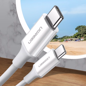Ugreen US264 60518 USB-C / USB-C PD QC AFC laidas 1m - baltas