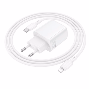 Įkroviklis Borofone BN29 30W USB-C/USB-A + USB-C to Lightning cable 1.0m baltas