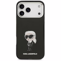 Karl Lagerfeld IML akvarelės Karl ir logotipo magnetinis dėklas telefonui iPhone 17 Pro Max - juodas