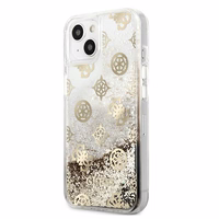 Guess GUHCP13SLGPEGO iPhone 13 mini 5.4" auksinis/auksinis kietas dėklas Peony Liquid Glitter