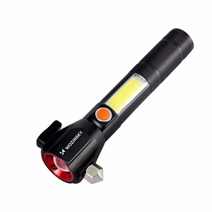 Wozinsky WLR-31 5W 500lm CREE 3-in-1 Multifunction Flashlight with Glass Breaker and Seat Belt Cutter - Black