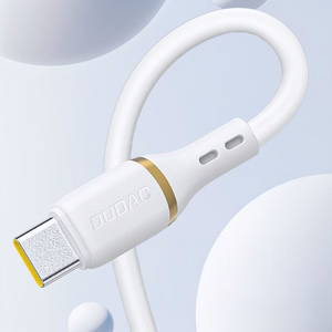Dudao L25T USB-A - USB-C silikoninis kabelis 5A 1 m - baltas