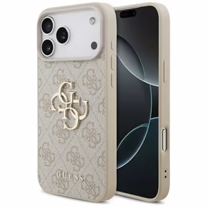 Dėklas Guess PU 4G Metal Logo Apple iPhone 17 Pro Max rožinis