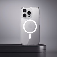 Skaidrus dėklas 2 mm IPHONE 15 Pro Max suderinamas su Magnetine (kameros apsauga) permatomas