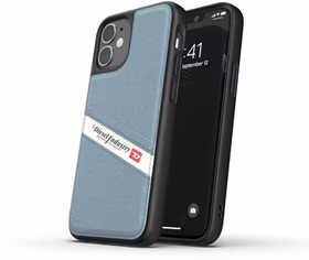 DIESEL Formuotas dėklas DENIM FW20 IPHONE 12 MINI juodas/mėlynas