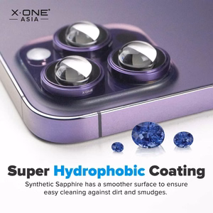 X-ONE Sapphire Kameros Apsauga Pro - iPhone 15 Pro/15 Pro Max - sidabrinė