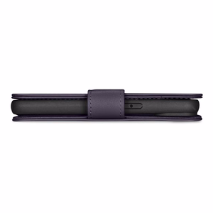 iCarer Piniginės dėklas 2in1 viršelis iPhone 14 Plus Anti-RFID odinis atverčiamas dėklas tamsiai violetinis (WMI14220727-DP)