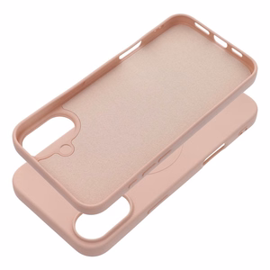 Dėklas Silicone Mag Cover (big hole) (MagSafe) skirtas iPhone 16 Plus rožinis