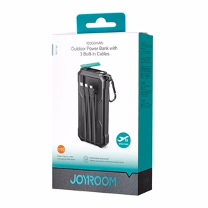 Išorinė baterija Joyroom JR-L016 juodas 10000mAh (PD / QC3.0) + integruotas 3in1 laidas