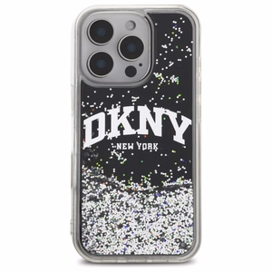 DKNY DKHCP16LLBNAEK iPhone 16 Pro 6.3" чёрный/чёрный жёсткий чехол Liquid Glitter Arch Logo