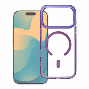 Case for iPhone 17 AIR Frame Clear Hybrid Mag Cover compatible with MagSafe purple