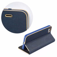 LUNA Book Gold dėklas telefonui iPhone 7 / 8 / SE 2020 / SE 2022 tamsiai mėlynas