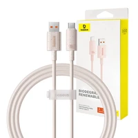 Greito įkrovimo kabelis Baseus USB į USB-C Habitat Series 1m 100W (rožinis)