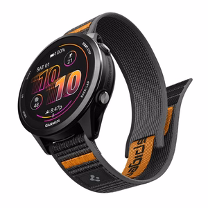 Spigen Athlex Airna Garmin Quick Release 22 mm dirželis, juodas ir oranžinis