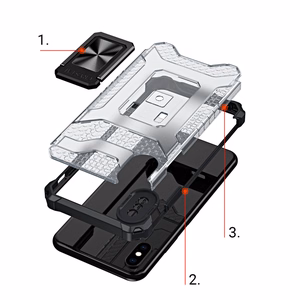 Crystal Ring Case Kickstand tvirtas patvarus dėklas iPhone XS Max raudonas