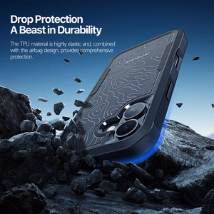 Dėklas Dux Ducis Shld Apple iPhone 17 juodas (Triangle Pattern)