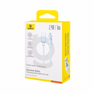 Baseus Gem USB-A į Lightning 2.4A greito įkrovimo laidas 1 m, mėlynas