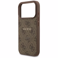 GUESS dėklas telefonui (m) IPHONE 17 Pro suderinamas su MagSafe PU 4G Ring Classic Logo - rudas