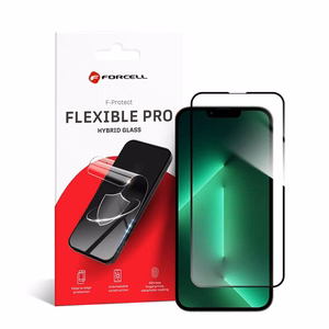 Forcell lankstus nano stiklas 5D Iphone 13/13 Pro/14/16e juodas